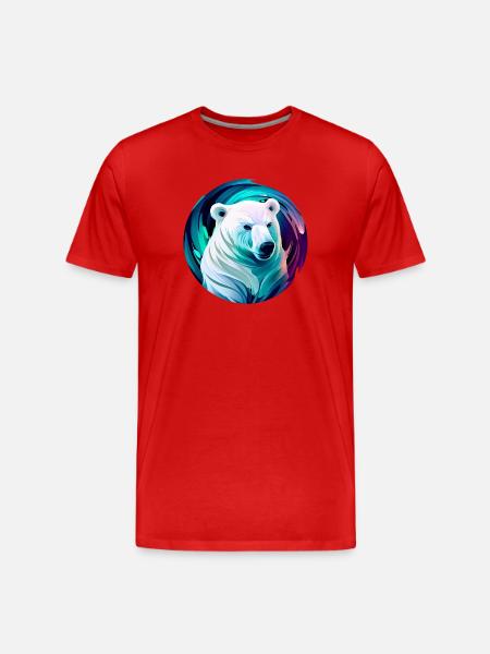 Ours polaire blanc - T-shirt bio Premium Homme - rouge
