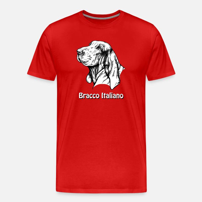 Bracco Italiano Portrait mit Text - Männer Premium Bio T-Shirt - Rot
