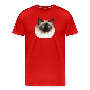 Fluffy Kitty - Men's Premium Organic T-Shirt - red - Front - Damien (186cm)
