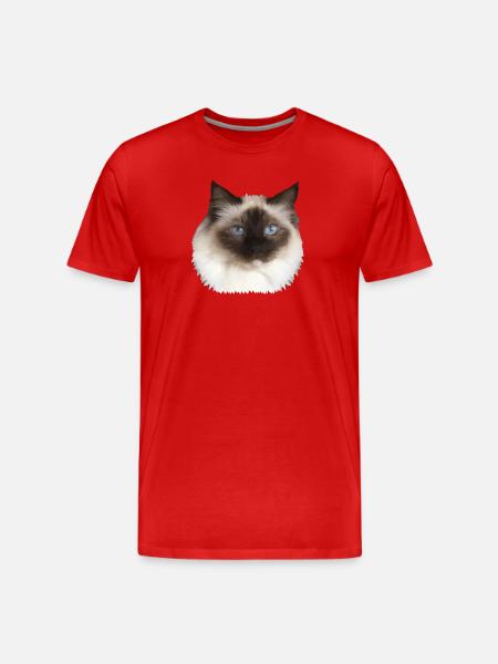 Fluffy Kitty - Men's Premium Organic T-Shirt - red