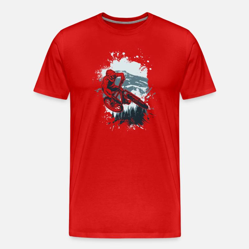 Alpine MTB Splash Ride - Männer Premium Bio T-Shirt - Rot