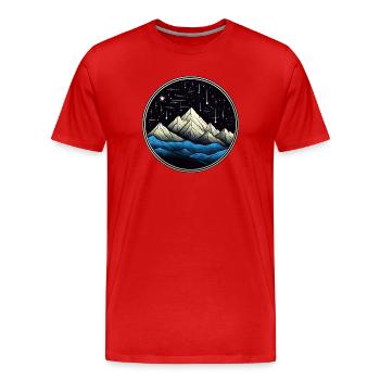 Starry Mountain Comet 01 - Men's Premium Organic T-Shirt - red - Front - Damien (186cm)