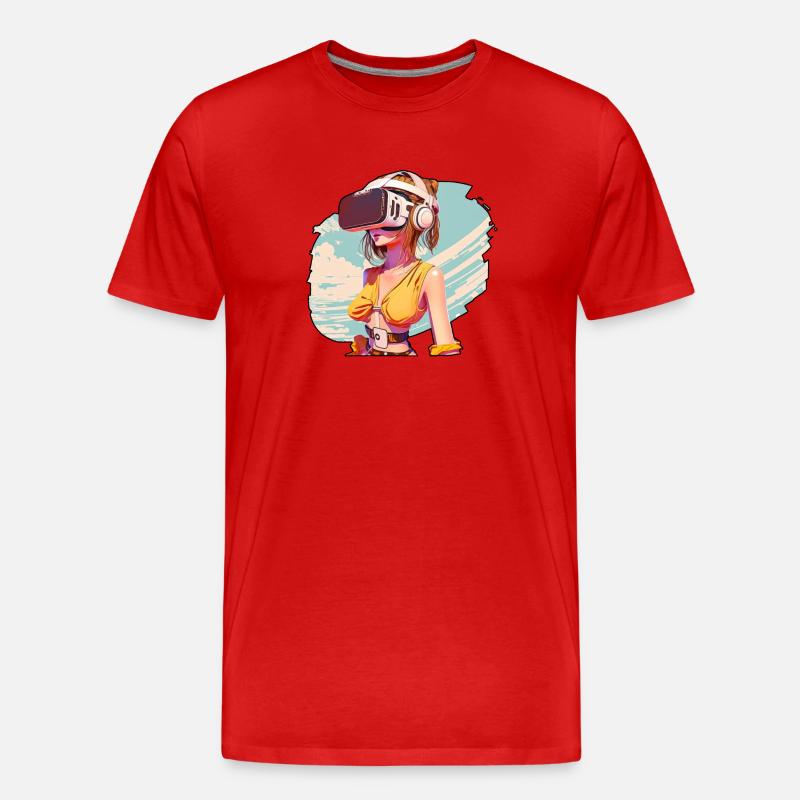 Mädchen VR 01 - Männer Premium Bio T-Shirt - Rot