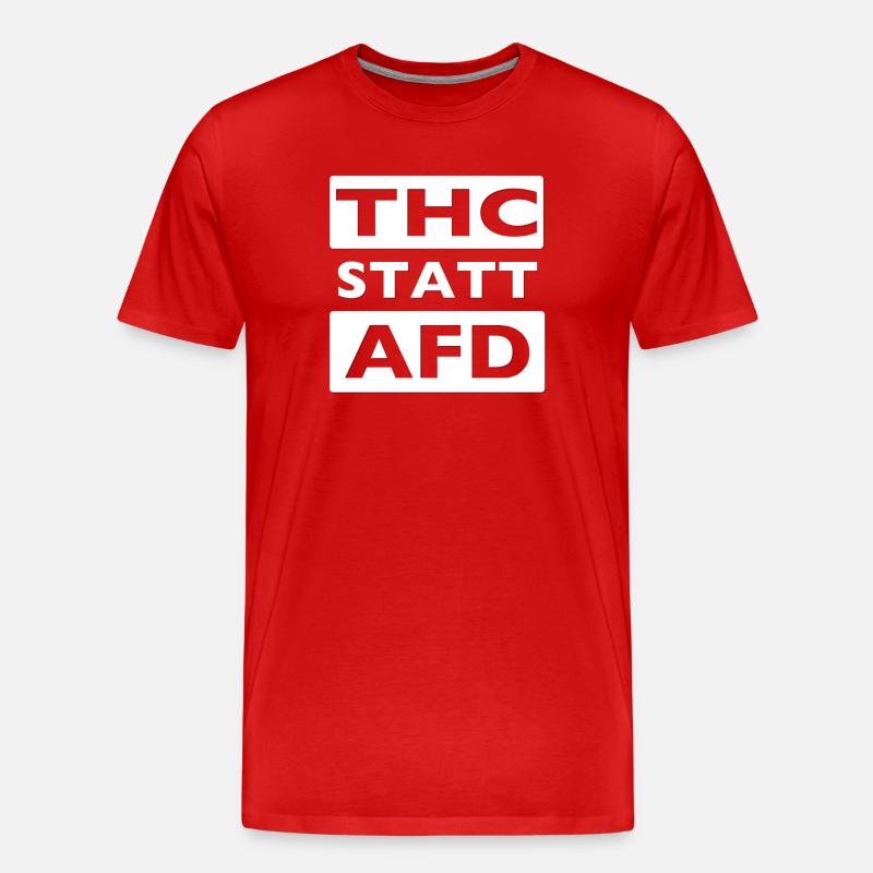 THC STATT AFD - Männer Premium Bio T-Shirt - Rot