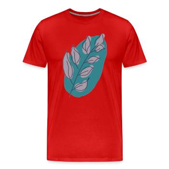 Feuilles - T-shirt bio Premium Homme - rouge - Devant - Damien (186cm)