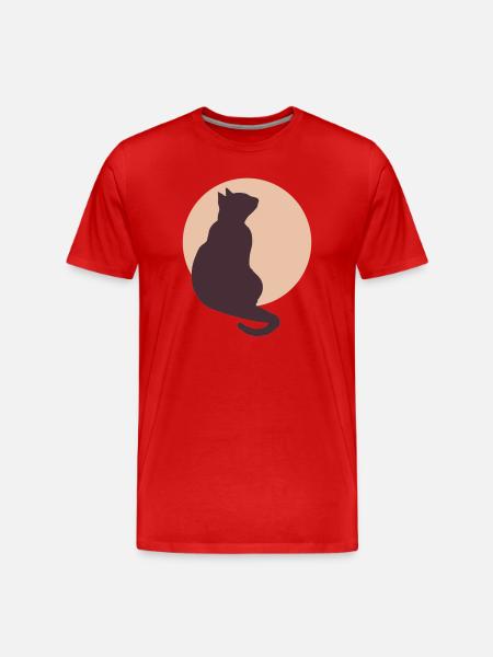 Mondkatze - Männer Premium Bio T-Shirt - Rot