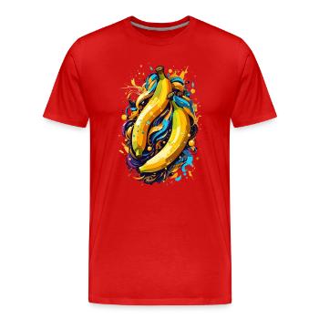 Bananes - T-shirt bio Premium Homme - rouge - Devant - Damien (186cm)