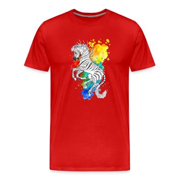 Stripes - Männer Premium Bio T-Shirt - Rot - Vorne - Damien (186cm)