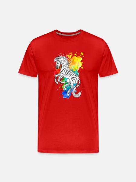 Rayures - T-shirt bio Premium Homme - rouge