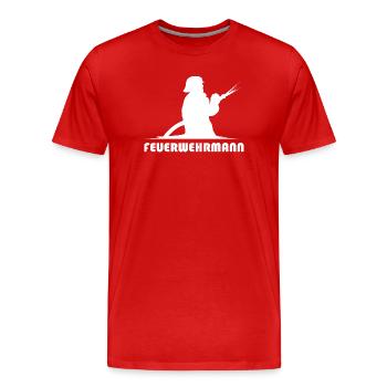 feuerwehrmann schlauch icon Feuerwehr Symbol Logo - Männer Premium Bio T-Shirt - Rot - Vorne - Damien (186cm)