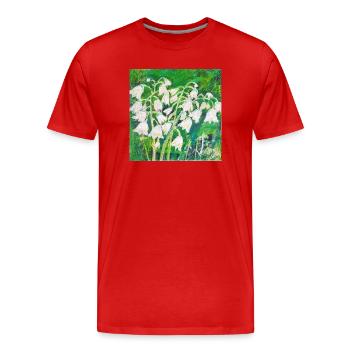 Muguet de style impressionniste - T-shirt bio Premium Homme - rouge - Devant - Damien (186cm)