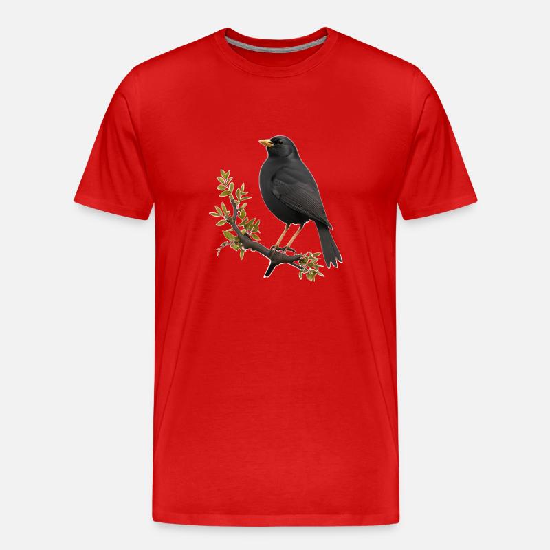 Amsel - Männer Premium Bio T-Shirt - Rot