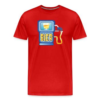 BAYERISCHE ZAPFSÄULE BIER - Bayern - Männer Premium Bio T-Shirt - Rot - Vorne - Damien (186cm)