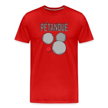 Boules de boules pour bouler et pétanque - T-shirt bio Premium Homme - rouge - Devant - Damien (186cm)