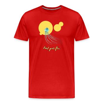 Trouvez votre rythme – Méduses lumineuses - T-shirt bio Premium Homme - rouge - Devant - Damien (186cm)