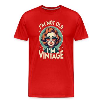 vintage Lady - Men's Premium Organic T-Shirt - red - Front - Damien (186cm)