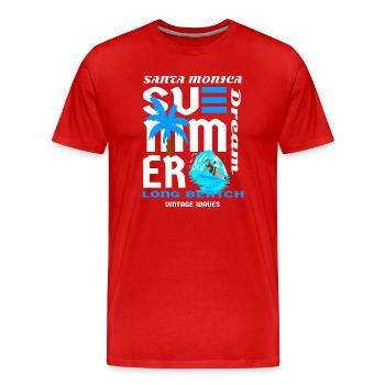Santa Monica Strände - Männer Premium Bio T-Shirt - Rot - Vorne - Damien (186cm)