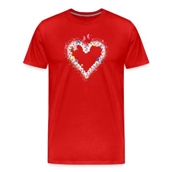 Lebkuchenherz Form fürs Volksfest mit Zuckerguß - Männer Premium Bio T-Shirt - Rot - Vorne - Damien (186cm)