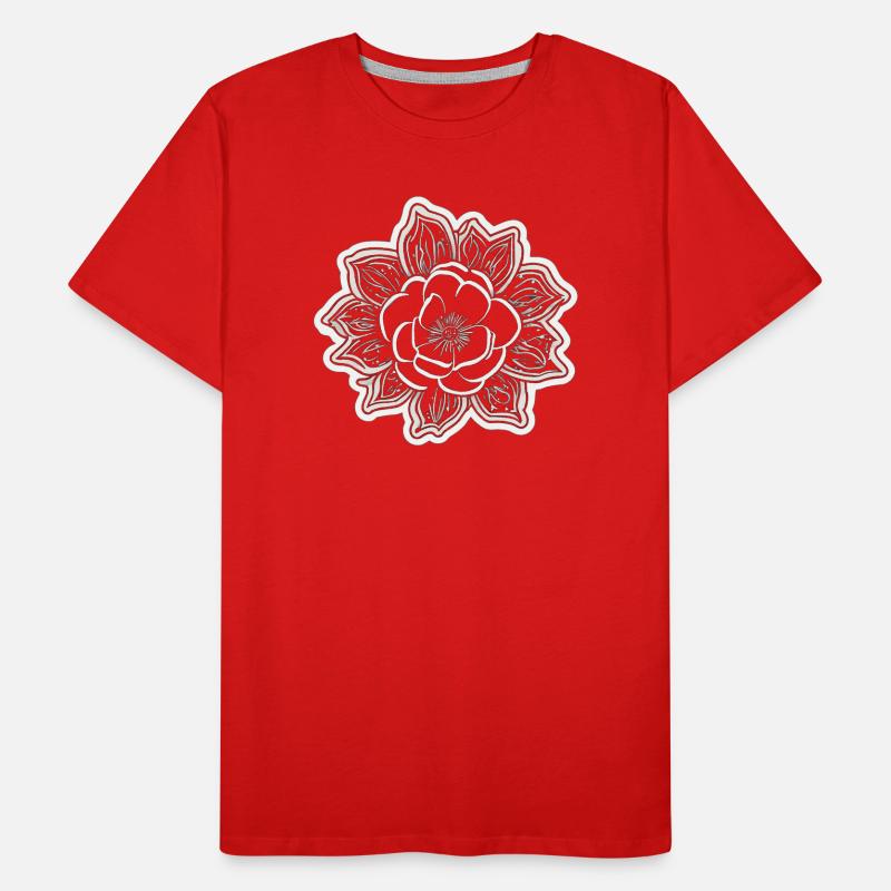 La beauté et le charme d’une fleur monochrome T-shirt bio Premium Homme