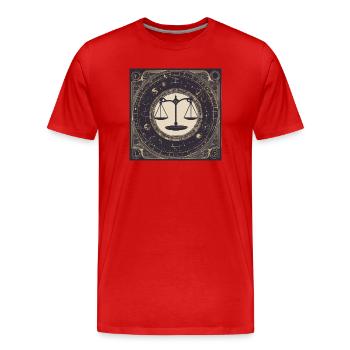 Zodiac Libra - Men's Premium Organic T-Shirt - red - Front - Damien (186cm)