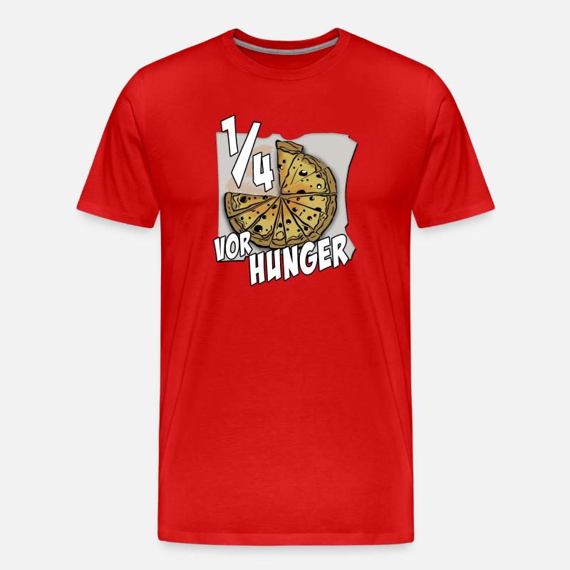 ein viertel vor hunger - Männer Premium Bio T-Shirt - Rot