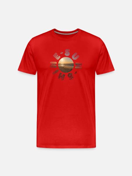 Golden sunset on the beach - Men's Premium Organic T-Shirt - red