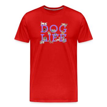 Hund Lieblingstier Welpe Haustiere Kuscheltier - Männer Premium Bio T-Shirt - Rot - Vorne - Damien (186cm)