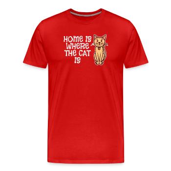 Cat Statement Pets Favorite Pet Pet - T-shirt bio Premium Homme - rouge - Devant - Damien (186cm)