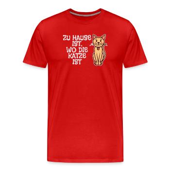 Haustiere Katze Statement Kuscheltier Tiere - Männer Premium Bio T-Shirt - Rot - Vorne - Damien (186cm)