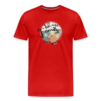 FAMILLE Illustration - T-shirt bio Premium Homme - rouge - Devant - Damien (186cm)