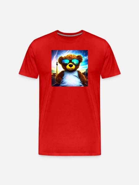 Teddy in Berlin I - Männer Premium Bio T-Shirt - Rot