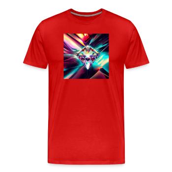 Diamant - Männer Premium Bio T-Shirt - Rot - Vorne - Damien (186cm)