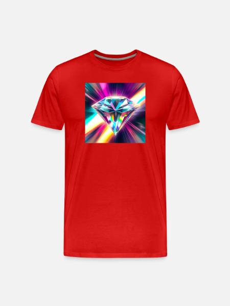 Diamant - Männer Premium Bio T-Shirt - Rot