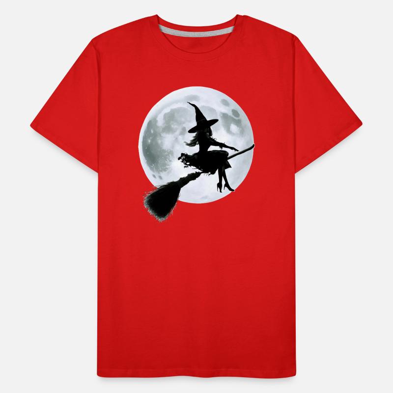 Witch on a Broom Men's Premium Organic T-Shirt