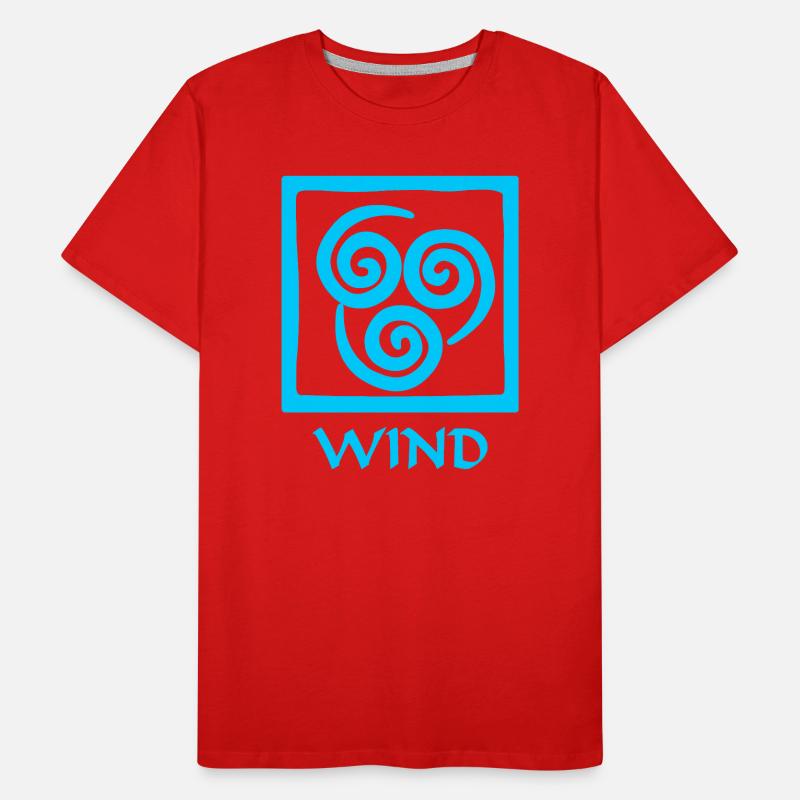 Symbol des Windes blauer Text 'WIND' Männer Premium Bio T-Shirt