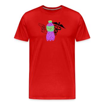 Soda Flasche Lila Retro - Männer Premium Bio T-Shirt - Rot - Vorne - Damien (186cm)