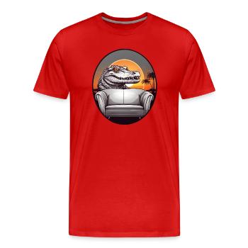 Alligator - Männer Premium Bio T-Shirt - Rot - Vorne - Damien (186cm)