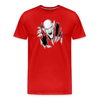 Laissez-moi sortir - T-shirt bio Premium Homme - rouge - Devant - Damien (186cm)