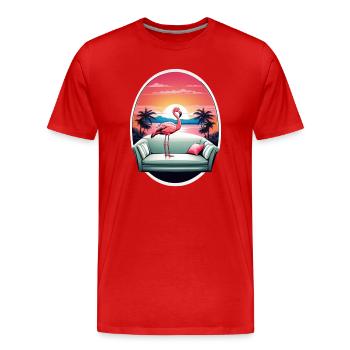 Canapé Flamingo - T-shirt bio Premium Homme - rouge - Devant - Damien (186cm)