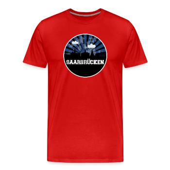 Saarbrücken Heimspiel Skyline - Männer Premium Bio T-Shirt - Rot - Vorne - Damien (186cm)