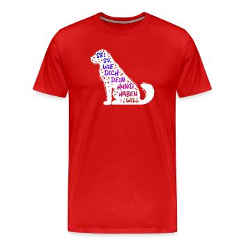 Lieblingstier Statement Hund Haustiere Kuscheltier - Männer Premium Bio T-Shirt - Rot - Vorne - Damien (186cm)