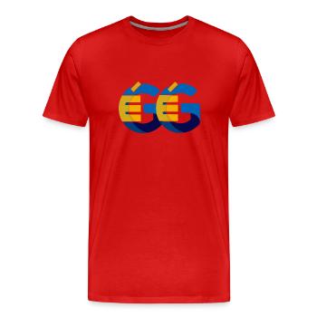Gégé - T-shirt bio Premium Homme - rouge - Devant - Damien (186cm)