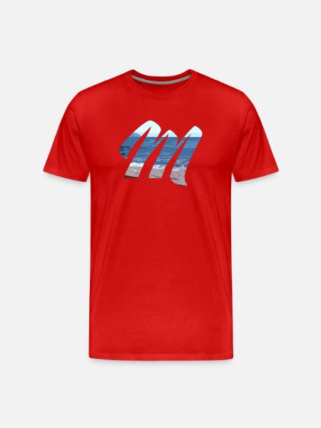 Sea Waves Art Design - Men's Premium Organic T-Shirt - red
