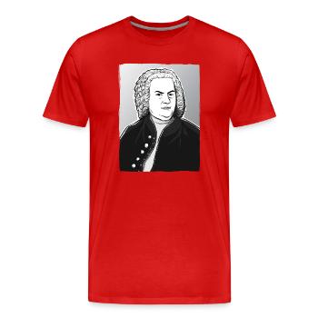 Johann Sebastian Bach in black, white and silver - Men's Premium Organic T-Shirt - red - Front - Damien (186cm)