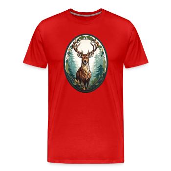 Deer - Men's Premium Organic T-Shirt - red - Front - Damien (186cm)