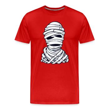 Motif classique de dessin animé de momie - T-shirt bio Premium Homme - rouge - Devant - Damien (186cm)