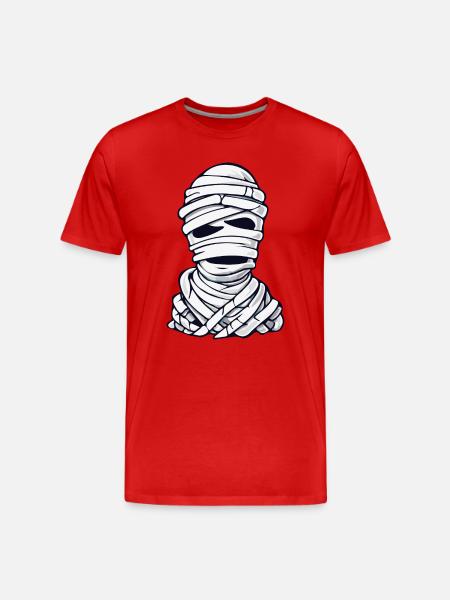 Classic Mummy Cartoon Pattern - Men's Premium Organic T-Shirt - red
