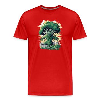 Riesen Brokkoli Monster Brokkoli - Männer Premium Bio T-Shirt - Rot - Vorne - Damien (186cm)