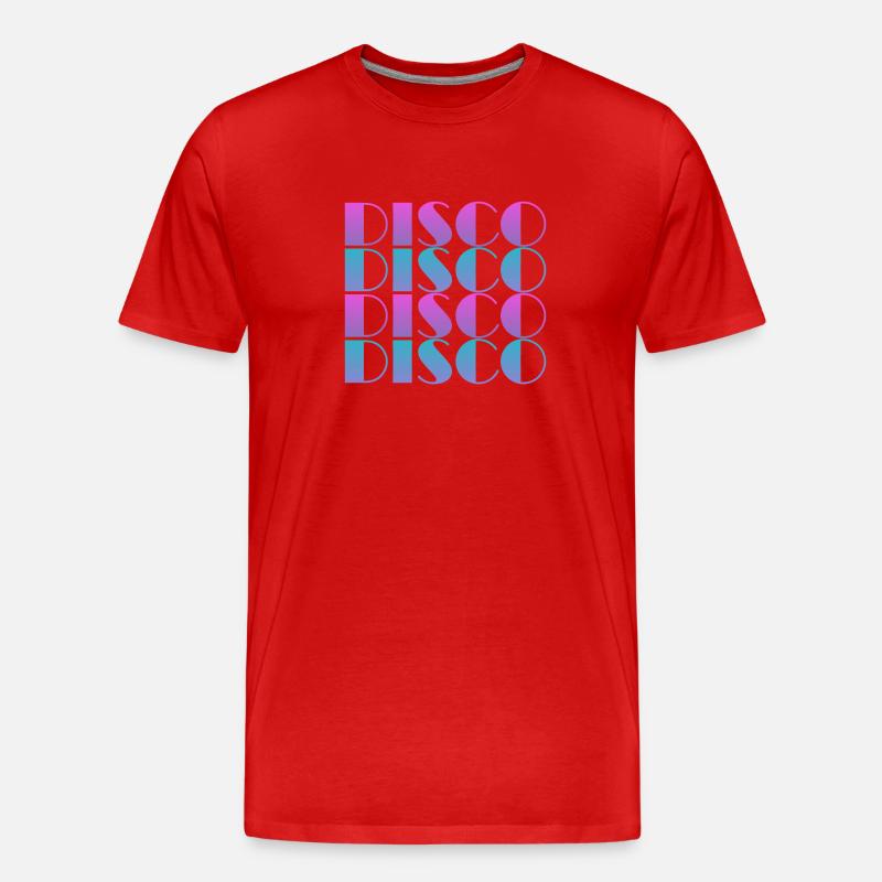 Vibrant Disco Text Pattern Design - Men's Premium Organic T-Shirt - red