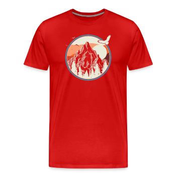 Alpenkreis Sonnenaufgang - Männer Premium Bio T-Shirt - Rot - Vorne - Damien (186cm)